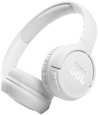 JBL Tune 510BT – Bluetooth headphones with up to 40 hours battery, microphone for call, foldable and comfortable, Android and iOs compatible (White)