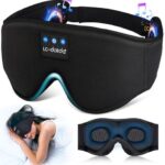 LC-dolida Sleep Headphones, 3D Sleep Mask Bluetooth Wireless Music Eye Mask, Sleeping Headphones for Side Sleepers Sleep Mask with Bluetooth Headphones Ultra-Thin Stereo Speakers Perfect for Sleeping